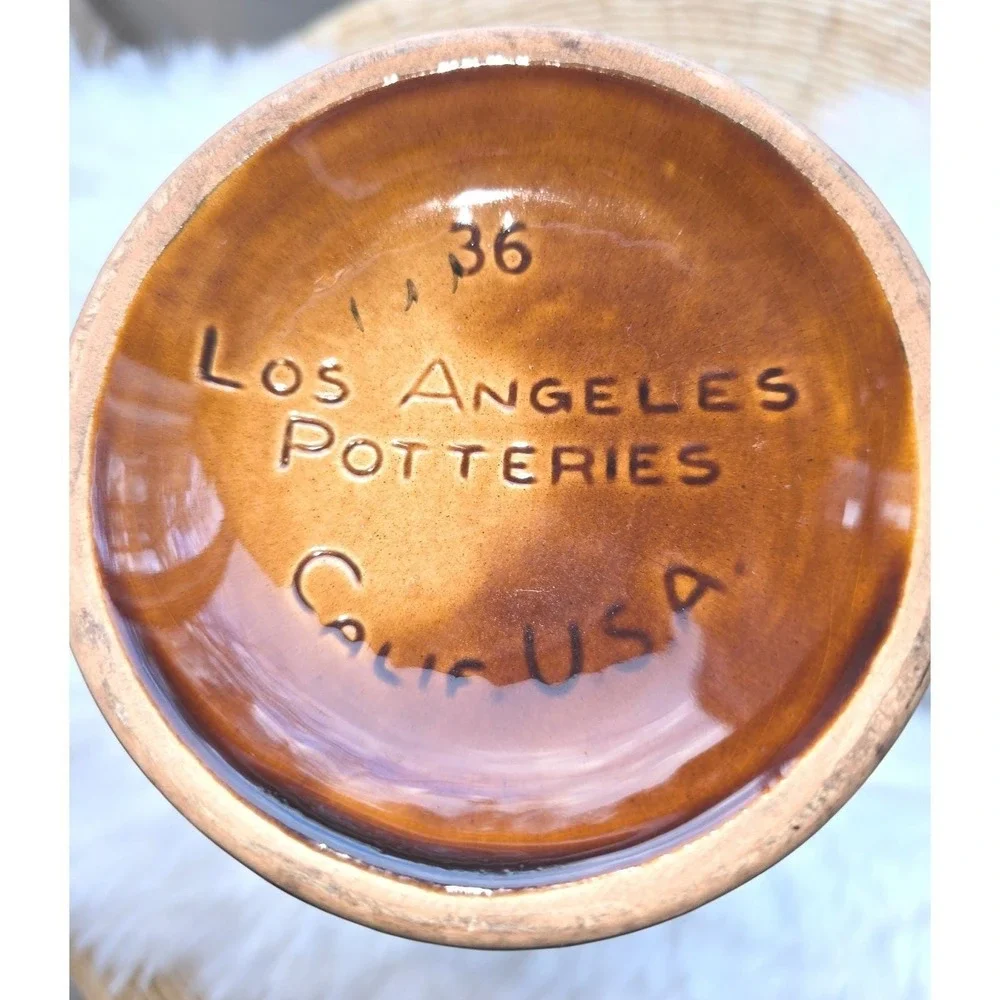 Vintage Los Angeles Potteries Grape Canister Set - Numbers 36 & 37‎ - 2pc